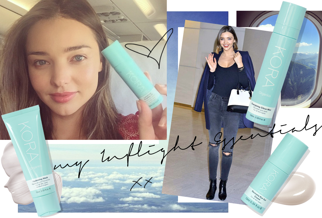 Miranda’s In-flight Skincare essentials