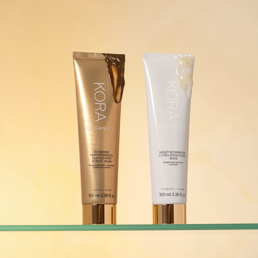 Two mask tubes on a shelf