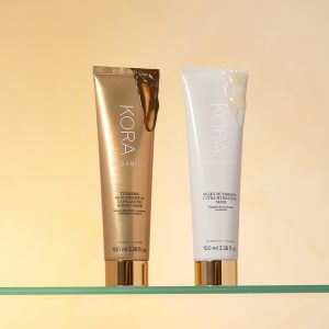 Two mask tubes on a shelf